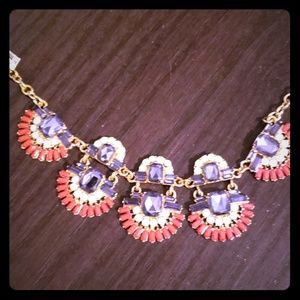 Necklace .Gem choker orange blue